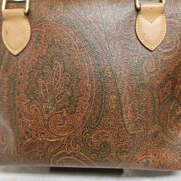 Etro Brown and Tan Paisley Satchel